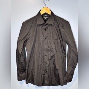 Marquis Signature Long Sleeve Slim Fit Dress Shirt Black Size 15 / 15.5 32/3